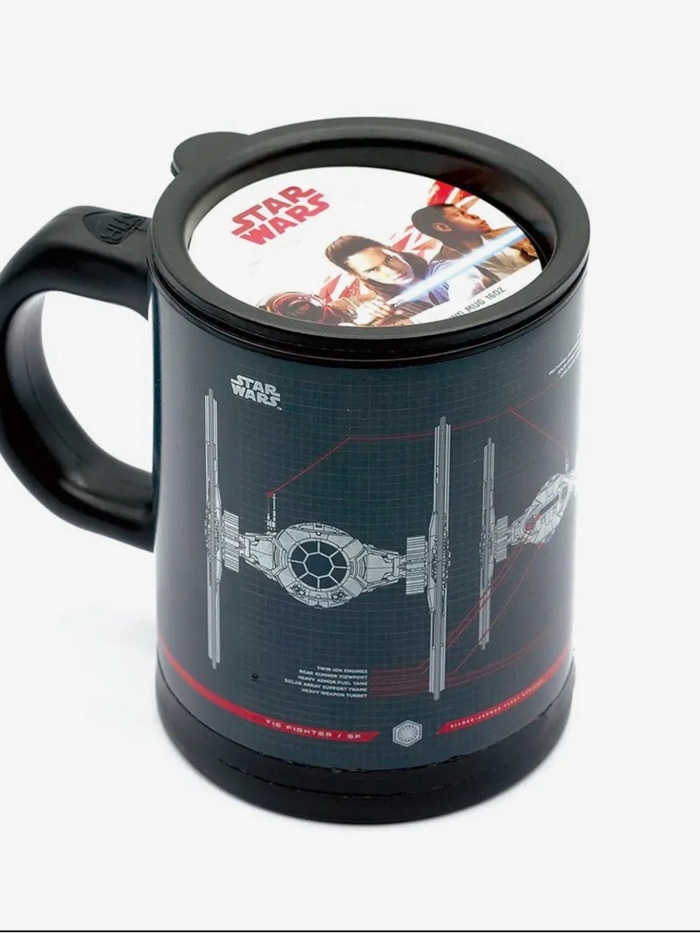 Star Wars Black and Red TIE Fighter Self Stirring Coffee mug
